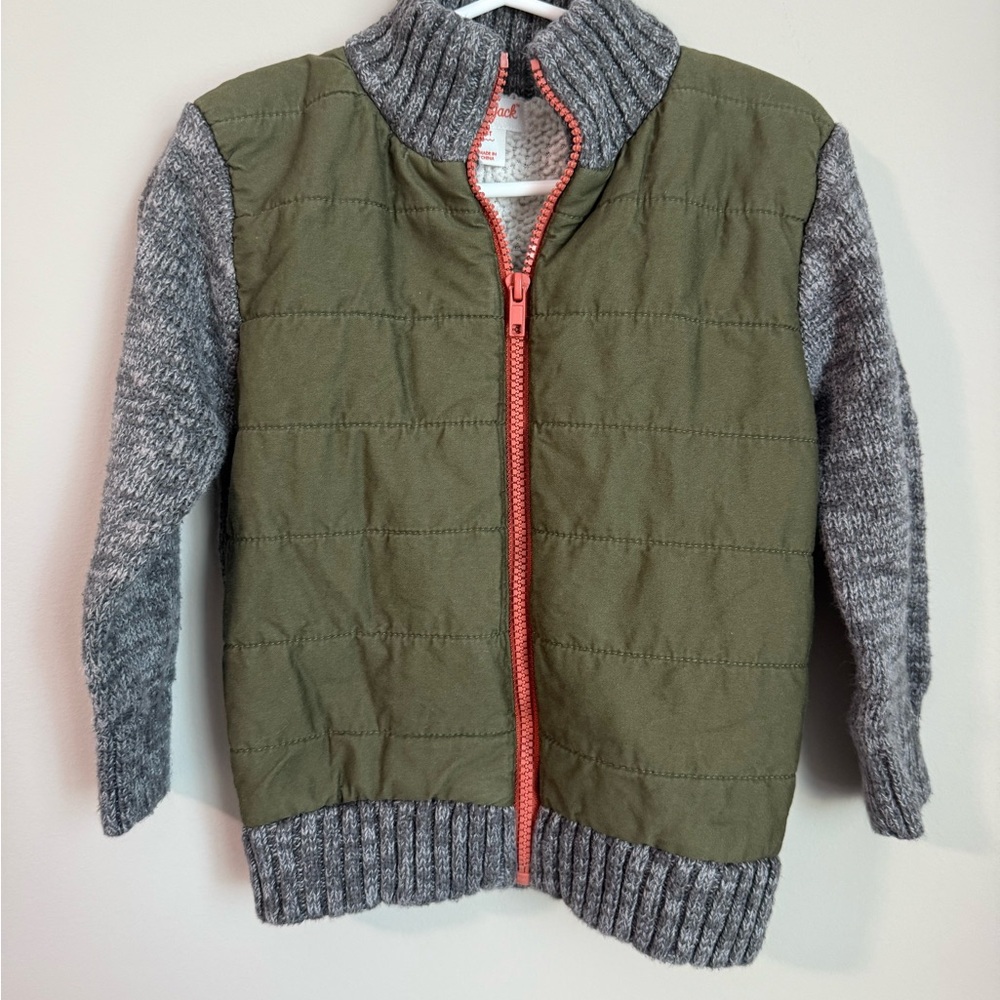 Cat & Jack Olive and Gray Kids Sweater